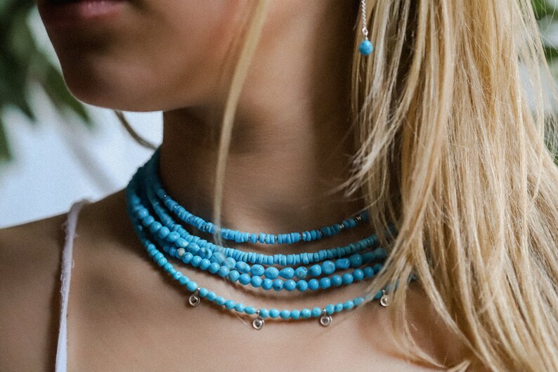 Sleeping Beauty Turquoise Necklace. Sterling Silver Rose Etsy