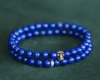 Herenarmband lapis lazuli | Edelsteenarmbanden voor heren | Spirituele sieraden voor heren | Natuursteen armbanden voor heren | Handgemaakte herensieraden