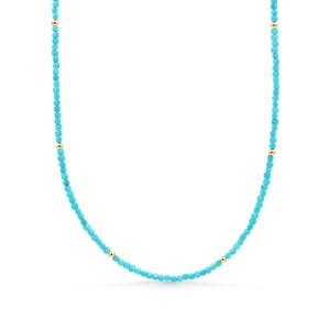 Genuine Turquoise beaded necklace | Natural authentic turquoise | [ENTP1567] women&#39;s turquoise jewelry | faceted turquoise | minimalist