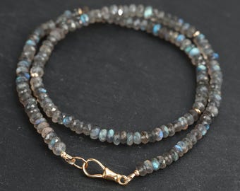 HIGH FLASH Blue labradorite necklace | beaded labradorite necklace [ENLP1113]  | Beaded labradorite necklace | labradorite necklace