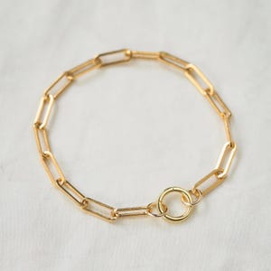 Large Paperclip Bracelet, Extra Large Paperclip chain Bracelet, [EBGP1037] Gold Filled Chain Bracelet, Gold Rectangle Link Chain Bracelet
