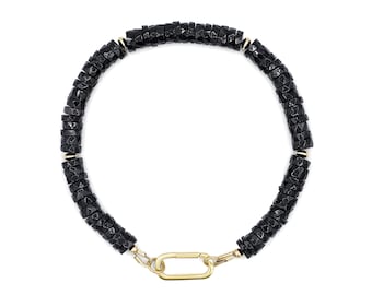 Black Spinel Bracelet, Minimalist Bracelet [EBSM1284], Black Bracelet, Bracelet Spinelle Noir, Gemstone Stacking Bracelet, Black
