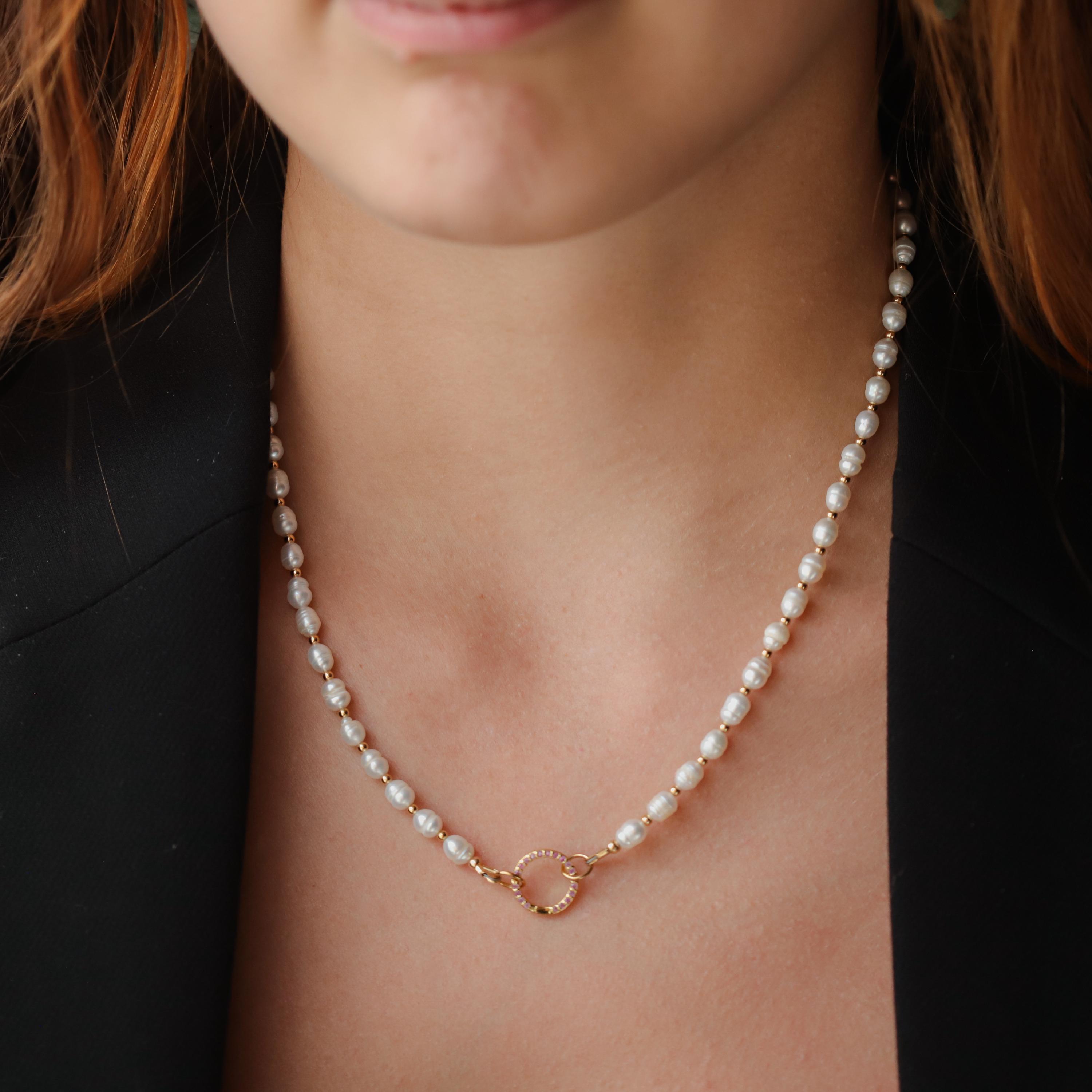 KELITCH Collana Donna Con Perle D'Acqua Dolce E Cristalli - Collana Lunga 28-30 Pollici Con Nappa Bohémien - Ematite E Conchiglia