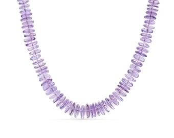 Pink Amethyst Beaded Necklace, pink Amethyst | [ENAM3459] pink Amethyst Necklace | Amethyst Necklace | February birthstone |