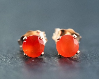 Carnelian earring, gemstone stud carnelian earrings [EECP1241], gold gemstone studs, carnelian earrings, carnelian