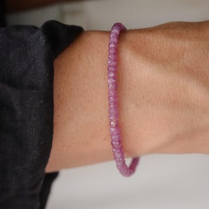 African Ruby | Delicate Ruby Beaded Bracelet | Ruby and Gold Filled | [EBRP1491] Dainty Beaded Stacking Bracelet. Natural ruby jewelry