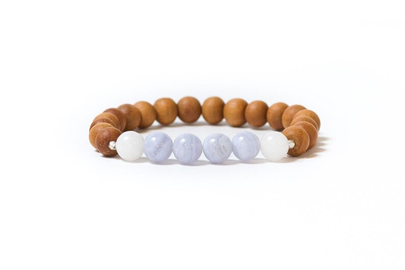 Blue Lace Agate Bracelet 8mm Grade AAA Genuine Blue Lace Agate-Throat Chakra Bracelet-Blue Stone-Natural Genuine Blue Lace Agate Gemstone