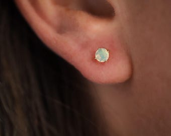 Ethiopian earring, gemstone stud earrings, gold filled Ethiopian gemstone studs, Ethiopian earrings, opal stud