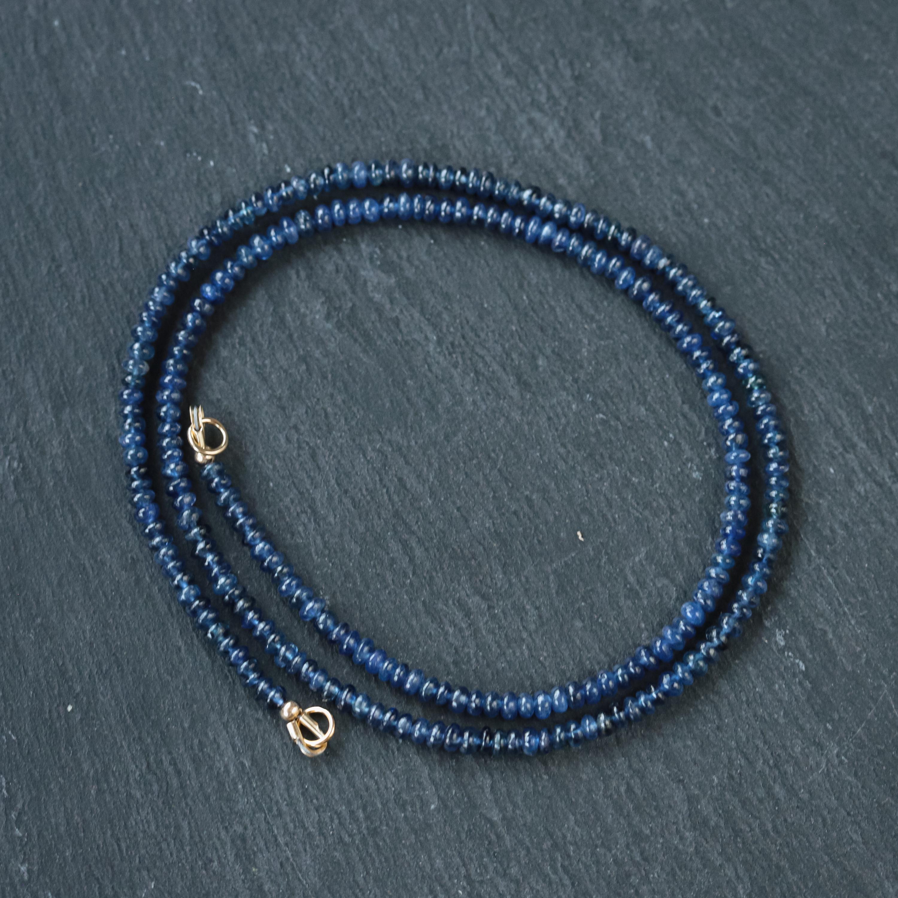 14K GOLD Blue Sapphire Necklace - Blue Sapphire Necklace [ENBM1569] | September Birthstone gift - Blue Sapphire Jewelry - blue sapphire