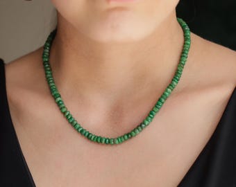 Tsavorite necklace | Tsavorite Beaded Necklace | Tsavorite necklace [dip] | Statement Tsavorite necklace | OOAK