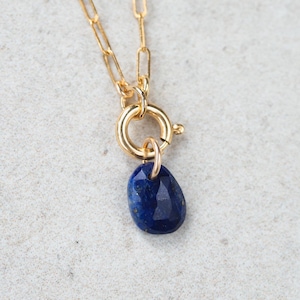Lapis Lazuli pendant necklace, Lapis Lazuli  necklace, Dainty Lapis Lazuli [ENGP1038]  gold necklace, Gold layering necklace, Lapis Lazuli