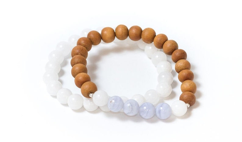 Blue Lace Agate Bracelet 8mm Grade AAA Genuine Blue Lace Agate-Throat Chakra Bracelet-Blue Stone-Natural Genuine Blue Lace Agate Gemstone