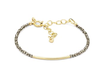 Pyrite bracelet | dainty Pyrite jewelry | Pyrite bracelet | [EBPM1039] women's Pyrite jewelry | tiny gemstone bracelet