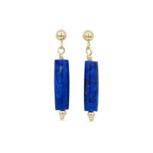 Lapis Lazuli gold filled earrings, Lapis Lazuli earrings, [EELM1108] Lapis Lazuli earrings, gold studs with Lapis, 14K gold *bss *G image 1