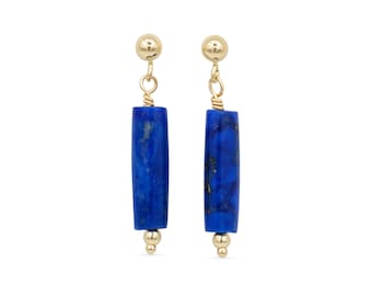 Lapis Lazuli gold filled earrings, Lapis Lazuli earrings, [EELM1108] Lapis Lazuli earrings, gold studs with Lapis, 14K gold *bss *G