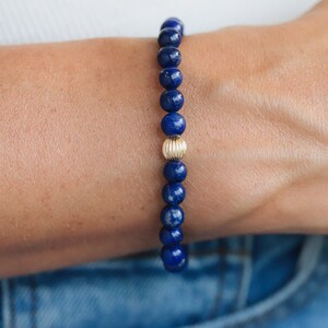 AAAA+ Lapis Lazuli 6mm, Genuine Lapis Lazuli Beaded Bracelet, 6mm Genuine Lapis Lazuli bracelet, gold lapis lazuli 6mm, lapis 6mm