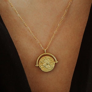 Greek pendant necklace, Gold greek necklace, gold necklace, Gold layering necklace, pendant jewelry, pendant gold necklace