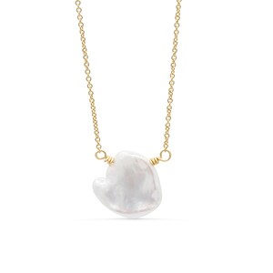 Freshwater pearl necklace | freshwater pearl necklace [ENPM1428], gold pearl necklace, Organic Pearl Jewelry | everyday pearl