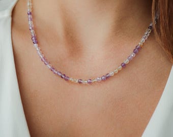 Ametrine necklace | beaded necklace | ametrine gemstone necklace [dip] | ametrine jewelry, natural Fluorite necklace |