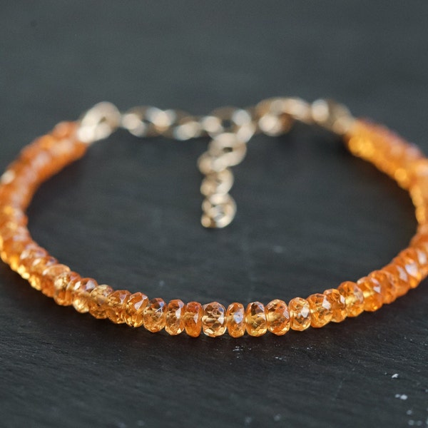 RARE! Spessartite Garnet Bracelet, Spessartite Garnet Gemstone Stacking Bracelet, AAAA+ Spessartite orange garnet | rare quality Spessartite