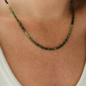 RARE! Green Tourmaline 3mm | Green tourmaline necklace | Green tourmaline | Faceted tourmaline 3mm stones | green tourmaline #0532