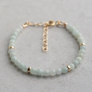 AAAA+ Jade Bracelet | Natural Jade 4mm | 14K gold filled jade bracelet | green jade bracelet | jadeite bracelet 4mm clasp | jade gold 4mm