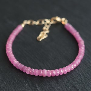 Pink Sapphire bracelet | dainty sapphire jewelry | Micro faceted pink sapphire | genuine pink sapphire | dainty AAA pink sapphire #0160