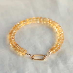 Unheated untreated AAAA genuine citrine beaded citrine bracelet natural citrine bracelet 14K gold filled citrine dainty citrine image 4