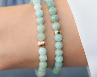 Echte smaragdgroene armband | Smaragd armband 6mm | Smaragd sieraden | Smaragdgroene sieraden met kralen | Sierlijke kralenarmband | Mei verjaardag