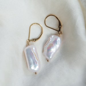 14K SOLID GOLD Freshwater Keishi pearl earrings, genuine pearl earrings, 14K gold pearl earrings, gold earrings pearls, 14K gold pearls
