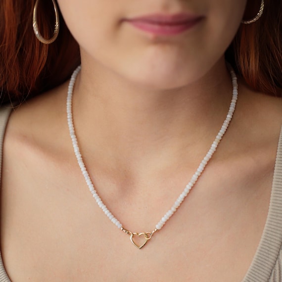 Pink opal necklace | Pink Beaded opal Necklace | peruvian pink opal [ENPP1565] | beaded pink opal jewelry | pink opal jewelry | pink opal