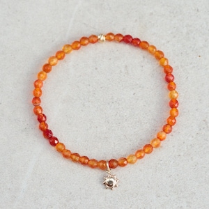 14K GOLD AAAA+ carnelian bracelet | Genuine Carnelian [EBCM1791] | carnelian beaded gemstone bracelet | orange natural stone | vitality