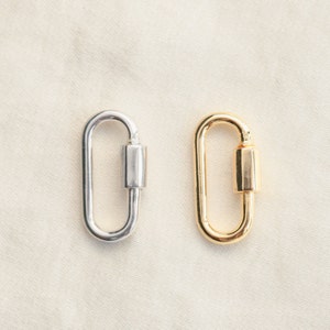 Carabiner small -sterling silver or gold vermeil