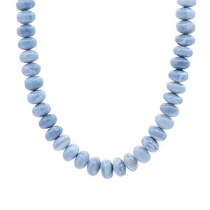 14K Blue opal necklace | Chunky Blue Beaded opal Necklace [ENBP1035] | Candy opal necklace, Statement opal | smooth opal necklace, opal