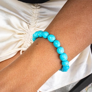 Bold Sky Sleeping Beauty Turquoise | Extra large Turquoise beaded bracelet [EBSM1040] | sleeping beauty nugget turquoise, women's turquoise