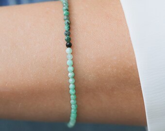 Emerald Delicate Beaded Bracelet | Emerald bracelet | Emerald jewelry | Beaded emerald jewelry | Dainty Beaded Bracelet | May