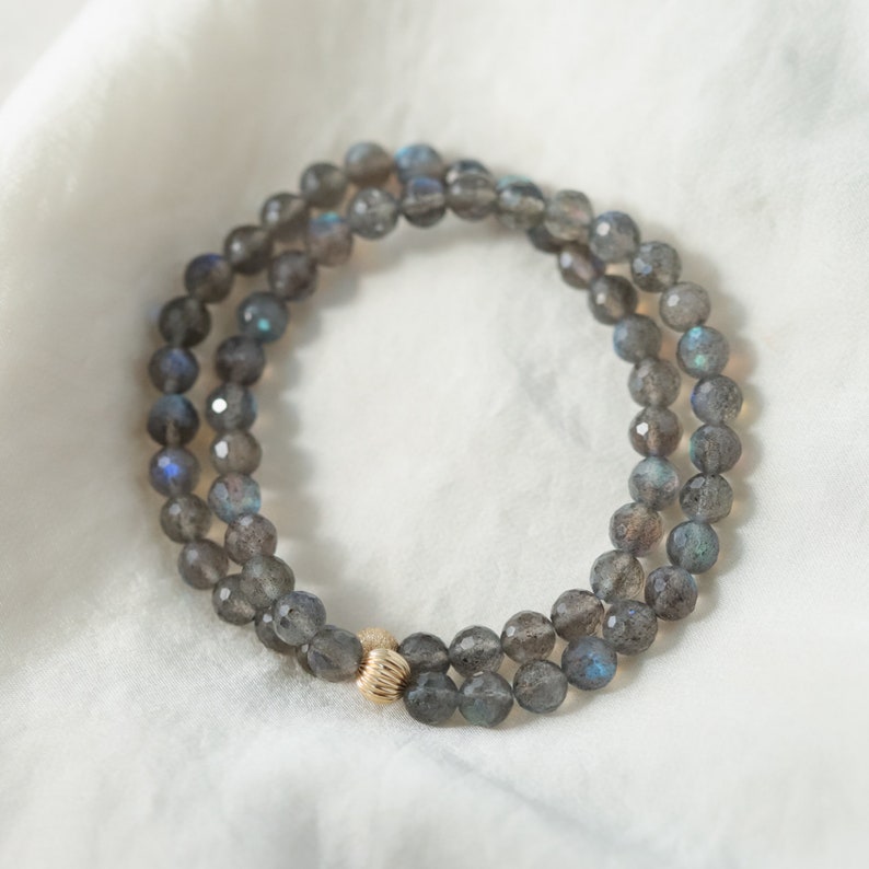 FACETED high flash labradorite Labradorite 6mm Women's labradorite bracelet AAAA Labradorite Blue flash labradorite labradorite image 6