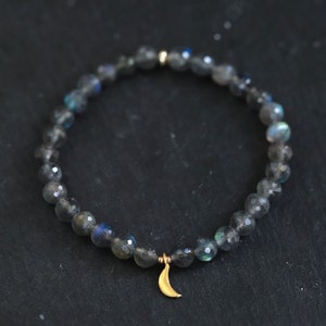 FACETED high flash labradorite Labradorite 6mm Women's labradorite bracelet AAAA Labradorite Blue flash labradorite labradorite image 2