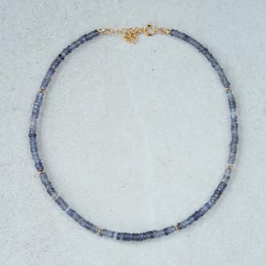 Ombre Iolite Necklace | Iolite Beaded Necklace | Iolite necklace for women [ENIP1499] | Gemstone Necklace for Women | Beaded iolite image 3