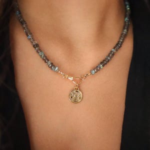 Faceted Labradorite Beaded Necklace | Sterling Silver or Gold Filled