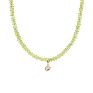 14K GOLD Peridot Halskette mit Topas – AAA Peridot Perlenkette [TBD] –Peridot Schmuck – August Geburtsstein – 16 Jahre Jubiläum