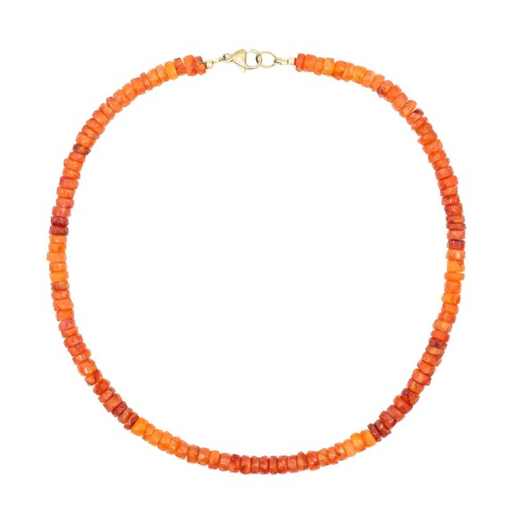 Carnelian necklace, beaded carnelian necklace, Carnelian gemstone necklace, [ENCP1148] Carnelian jewelry, Carnelian necklace | Carnelian