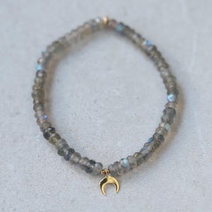 Flashy Labradorite Bracelet, Beaded Labradorite bracelet | [EBLPM1671] Labradorite stacking bracelet, Delicate tiny beaded labradorite