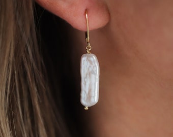Freshwater Keishi pearl earrings, genuine pearl earrings, 14K gold filled pearl earrings, gold earrings pearls, 14K gold filled pearls