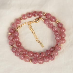 AAAA+ Strawberry Quartz Necklace | Strawberry Quartz Beaded Necklace | [ENSP1857] Pink Gemstone Necklace for Women, Crystal Necklace