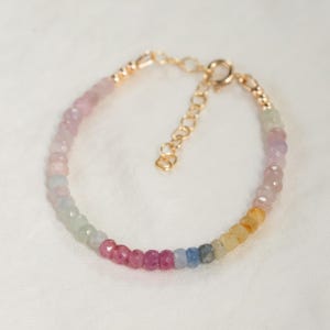 Multi Sapphire Bracelet- dainty light sapphire gemstone Bracelet [EBMP1107] Precious Bracelet-Multi Bracelet-Gemstone Jewelry-Yellow