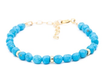 Turquoise Bracelet, All Natural Sleeping Beauty Turquoise Bracelet, [EBTP1033] Sleeping Beauty Turquoise Jewelry, December Birthstone