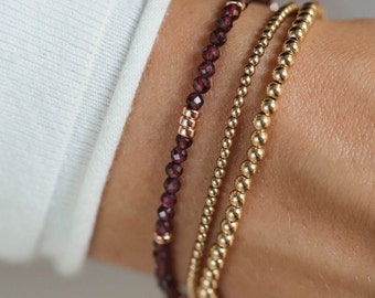 Sparkly delicate gemstone bracelet, Garnet gold Stacking Bracelet, genuine garnet bracelets, blue sapphire bracelet, black spinel bracelet