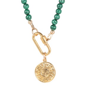 Beaded Malachite 4mm AAA Malachite Choker Malachite Gold Filled Jewelry ...