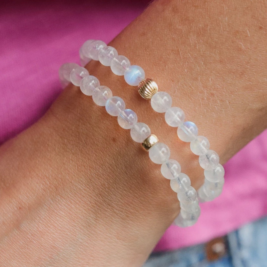 AAAA+ Grade Moonstone Bracelet 6mm | Genuine Natural Light AAAA+ Grade Moonstone Bracelet 6mm | Genuine Natural Light